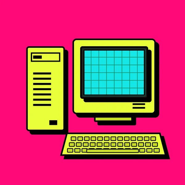 Retro computer and keyboard